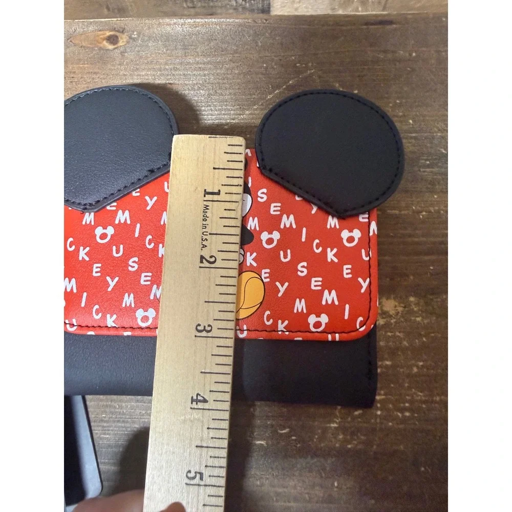 Loungefly Disney Mickey Mouse Red Black Trifold Wallet with 3D Ears New